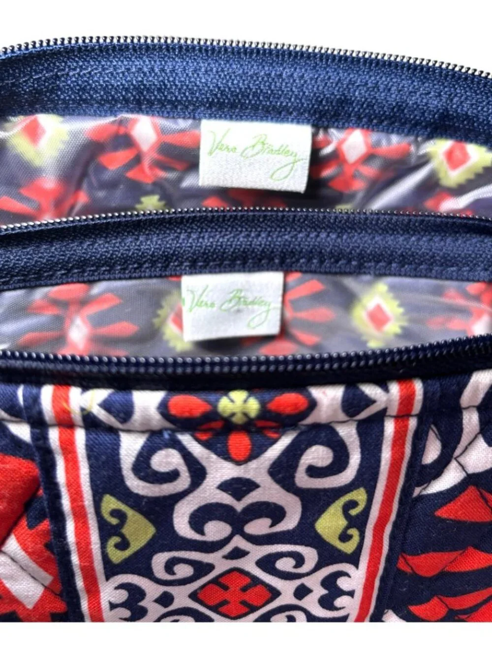 NEW Vera Bradley Sun Valley Cosmetic Bag Large Medium Set Travel Gift Retired